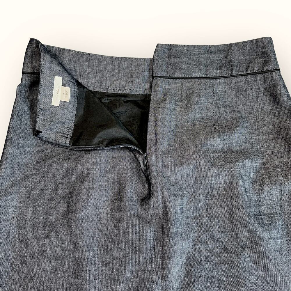 Anthropologie Cidra Pencil Skirt Casual Sailor Double Buttons Slit Gray Lined - Picture 5 of 7